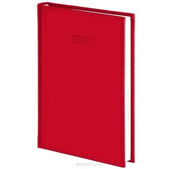 Kalendarz 2027 książkowy A4 tygodniowy registry drukowane WOKÓŁ NAS Vivella kol. czerwony [216A4TB]