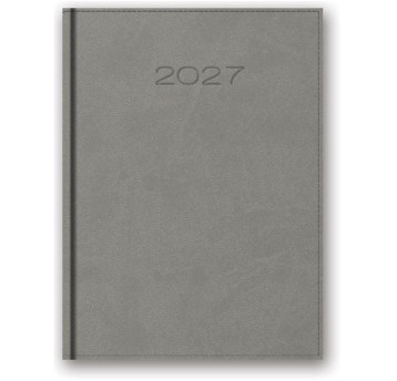 Kalendarz 2027 książkowy A5 dzienny registry drukowane LUCRUM Vivella kol. szary [21D-08]