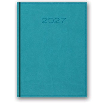 Kalendarz 2027 książkowy A5 dzienny registry drukowane LUCRUM Vivella kol. turkusowy [21D-11]
