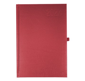 Kalendarz 2027 książkowy A5 dzienny registry drukowane OPUS Merkury kol. bordowy [O.Diary Merkury]