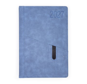 Kalendarz 2027 książkowy A5 dzienny registry drukowane OPUS Saturn kol. niebieski [O.Diary Saturn]