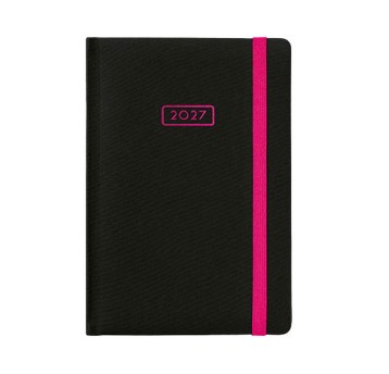 Kalendarz 2027 książkowy A5 dzienny registry drukowane z gumką JOTAN Magic kol. czarny [KZT192]