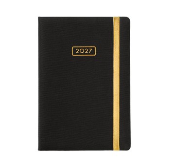 Kalendarz 2027 książkowy A5 dzienny registry drukowane z gumką JOTAN Magic kol. czarny [KZT193]