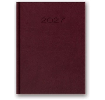 Kalendarz 2027 książkowy B5 tygodniowy registry drukowane LUCRUM Vivella kol. bordowy [51T-02]