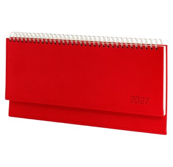 Kalendarz 2027 na biurko leżący WOKÓŁ NAS Vivella kol. czerwony na spirali [KB047VB]