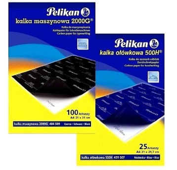 Kalka ołówkowa z woskiem kol. niebieski A4 PELIKAN 500H 100 arkuszy [0000417014]