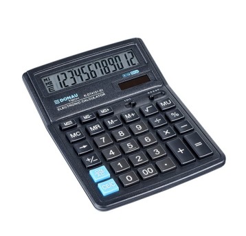 Kalkulator biurowy DONAU TECH kol. czarny 12 pozycyjny [K-DT4121-01]