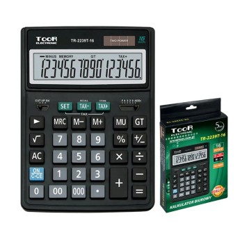 Kalkulator biurowy TOOR kol. czarny 16 pozycyjny [TR-2239T]