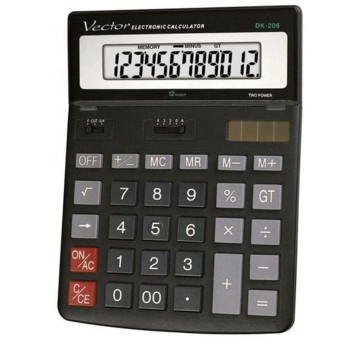 Kalkulator biurowy VECTOR kol. czarny [DK-206 BLK]