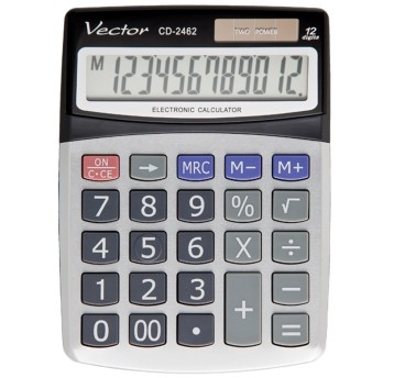 Kalkulator biurowy VECTOR kol. szary [CD-2462]