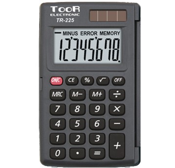Kalkulator kieszonkowy TOOR kol. czarny z klapką [TR-225]