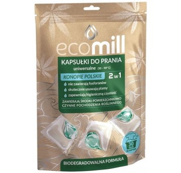 Kapsułki do prania uniwersalne ECOMILL Konopie polskie 690g 30 szt.
