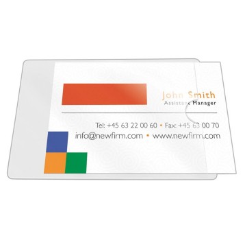 Kieszeń na wizytówki samoprzylepna 60 x 95mm Q-CONNECT kol. przezroczysty rozcięcie na krótkim boku 10 szt. [KF27038]