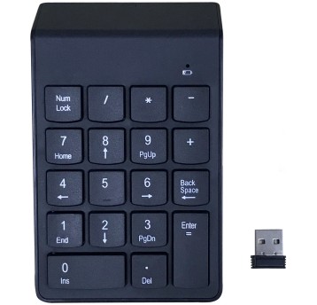 Klawiatura bezprzewodowa GEMBIRD kol. czarny numeryczna [KPD-W-02]