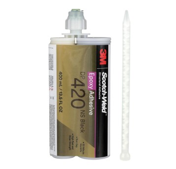 Klej epoksydowy dwuskładnikowy 3M SCOTCH-WELD DP420NS 400ml kol. czarny , zestaw z dyszą mieszającą 3M SCOTCH-WELD EPX 514992 400ml (2:1) [7100320205 + MC 10-24-02 / 7000043674]