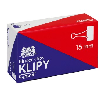 Klips do dokumentów 15mm GRAND kol. czarny pudełko 12 szt. [110-1091]