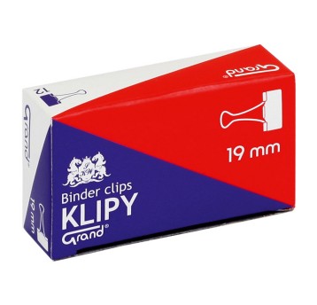 Klips do dokumentów 19mm GRAND kol. czarny pudełko 12 szt. [110-1092]