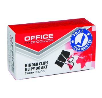 Klips do dokumentów 25mm OFFICE PRODUCTS kol. czarny pudełko 12 szt. [18092519-05]