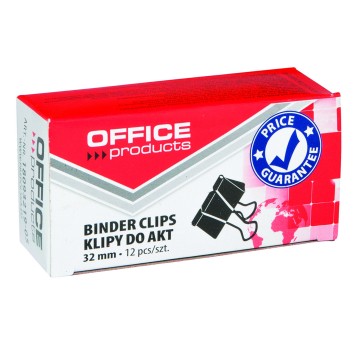 Klips do dokumentów 32mm OFFICE PRODUCTS kol. czarny pudełko 12 szt. [18093219-05]