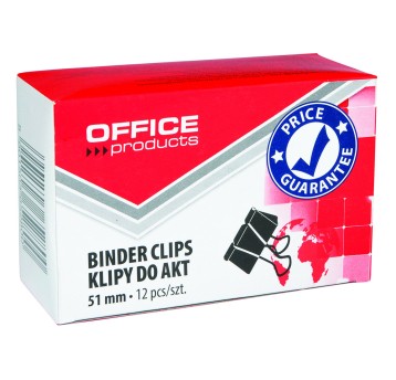 Klips do dokumentów 51mm OFFICE PRODUCTS kol. czarny pudełko 12 szt. [18095119-05]