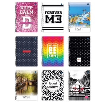 Kołonotatnik A4 kratka 100 kartek INTERDRUK okładka karton miękka mix kolorów [KOŁOZA4100M]