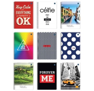 Kołonotatnik A4 kratka 120 kartek INTERDRUK okładka karton miękka wielokolorowy z perforacją [KOŁOZA4120M]