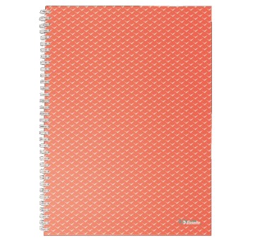 Kołonotatnik A4 kratka 80 kartek ESSELTE BREEZE okładka karton twarda kol. koralowy [628478]