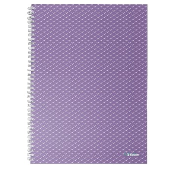 Kołonotatnik A4 kratka 80 kartek ESSELTE BREEZE okładka karton twarda kol. lawendowy [628479]