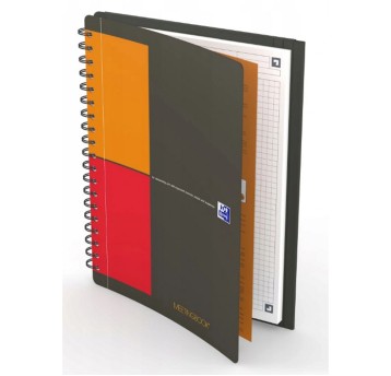 Kołonotatnik A4+ kratka 80 kartek OXFORD MEETINGBOOK okładka PP wielokolorowy z teczką [100100362]