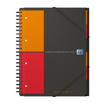 Kołonotatnik A4+ kratka 80 kartek OXFORD ORGANISERBOOK okładka PP wielokolorowy z teczką [100102777]