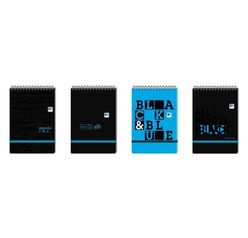 Kołonotatnik A5 kratka 100 kartek INTERDRUK B&B okładka PP twarda mix kolorów spirala po krótkim boku, z gumką [KOŁOZA5100STY]