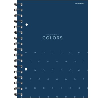 Kołonotatnik A5 kratka 100 kartek TOP-2000 COLORS okładka karton miękka kol. niebieski [400169209]