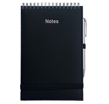 Kołonotatnik A5 linia 80 kartek WOKÓŁ NAS okładka PU twarda kol. czarny Vivella [NA5VSB]