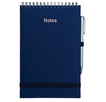 Kołonotatnik A5 linia 80 kartek WOKÓŁ NAS okładka PU twarda kol. granatowy Vivella [NA5VSB]