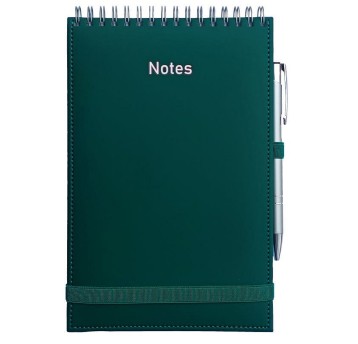 Kołonotatnik A5 linia 80 kartek WOKÓŁ NAS okładka PU twarda kol. zielony Vivella [NA5VSB]