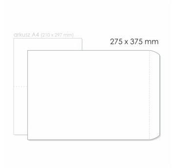 Koperta bezpieczna B4 HK NC KOPERTY kol. biały folia/LDPE 275 x 375mm 70mic 50 szt.