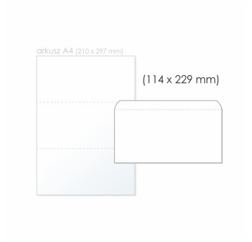 Koperta do maszynowego pakowania C6/C5 NK NC KOPERTY kol. biały papier 114 x 229mm 80g okno prawe 45 x 90mm 1000 szt.