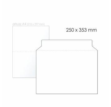 Koperta kartonowa B4 HK BONG Brief Box kol. biało-szary karton 250 x 353mm 280g długi bok 1 szt. [7008]