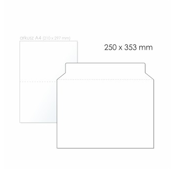 Koperta kartonowa B4 HK BONG Brief Box kol. biało-szary karton 250 x 353mm 280g długi bok 100 szt. [7008]