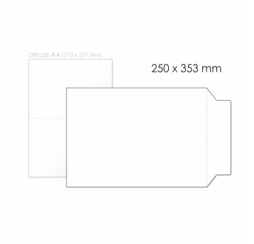 Koperta kartonowa B4 HK BONG Brief Box kol. biało-szary karton 250 x 353mm 450g 100 szt. [7004]