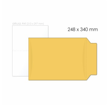 Koperta kartonowa B4 HK BONG Well Pocket kol. brązowy karton 248 x 340mm 354g 50 szt. [14128]