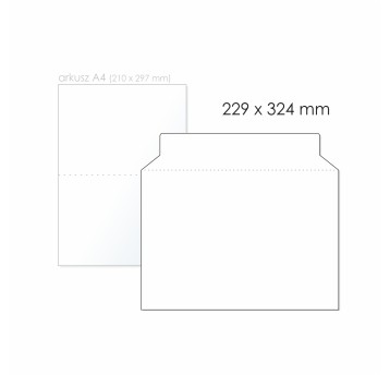 Koperta kartonowa C4 HK BONG Brief Box kol. biało-szary karton 229 x 324mm 280g długi bok 100 szt. [7009]