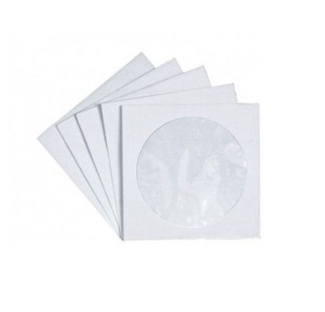 Koperta na CD SK BONG kol. biały papier 125 x 125mm 90g okno środek 1000 szt. [9003]