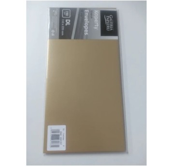 Koperta ozdobna DL HK GALERIA PAPIERU Pearl kol. złoty papier 110 x 220mm 150g 10 szt. [280157]