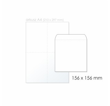 Koperta ozdobna HK ASTERLUX kol. biały papier 156 x 156mm 120g 1 szt.