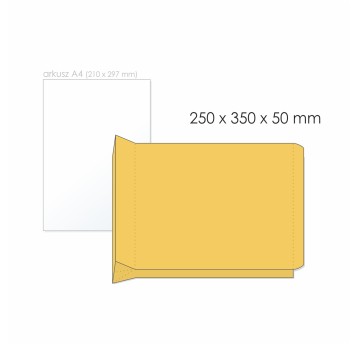 Koperta rozszerzana B4 HK BONG E-Green kol. brązowy papier 250 x 350 x 50mm 120g podwójny pasek 1 szt. [69113]