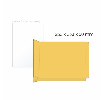 Koperta rozszerzana B4 HK BONG RBD/Expander kol. brązowy papier 250 x 353 x 50mm 120g 250 szt. [8084]