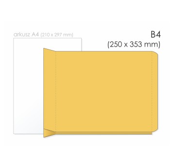 Koperta rozszerzana B4 HK NC KOPERTY RBD kol. brązowy papier 250 x 353 x 38mm 130g 250 szt. [41733067]
