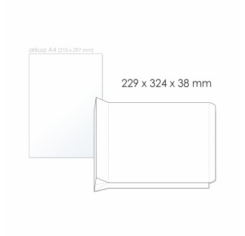 Koperta rozszerzana C4 HK NC KOPERTY RBD kol. biały papier 229 x 324 x 38mm 150g 1 szt. [41630077]