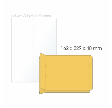 Koperta rozszerzana C5 HK BONG E-Green kol. brązowy papier 162 x 229 x 40mm 120g podwójny pasek 1 szt. [69112]